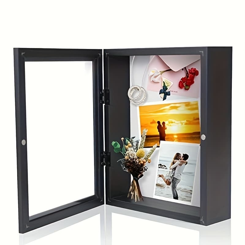 TEMU 11x14 Shadow Box Picture Frame - 2.16" Interior Deep Wood & Glass Display To Hang Memory Box Sports Memorabilia, Pins, Awards, Tickets, And Photos (black)