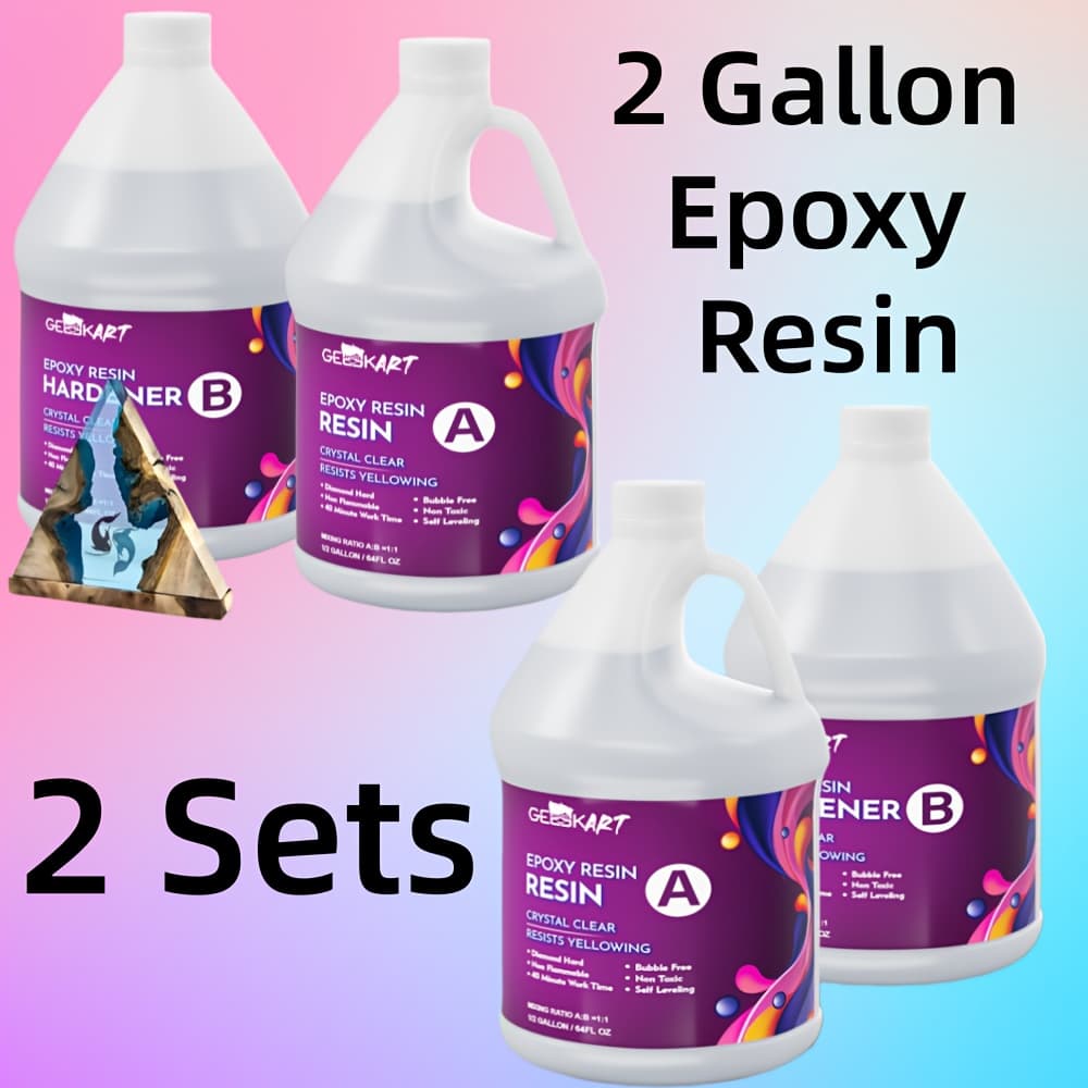 TEMU Anti-yellowing Epoxy Resin Kit 1 Gallon - Formula, Fast Curing For , Countertop, Wood Coating And Jewelry Making, 1:1 Ratio