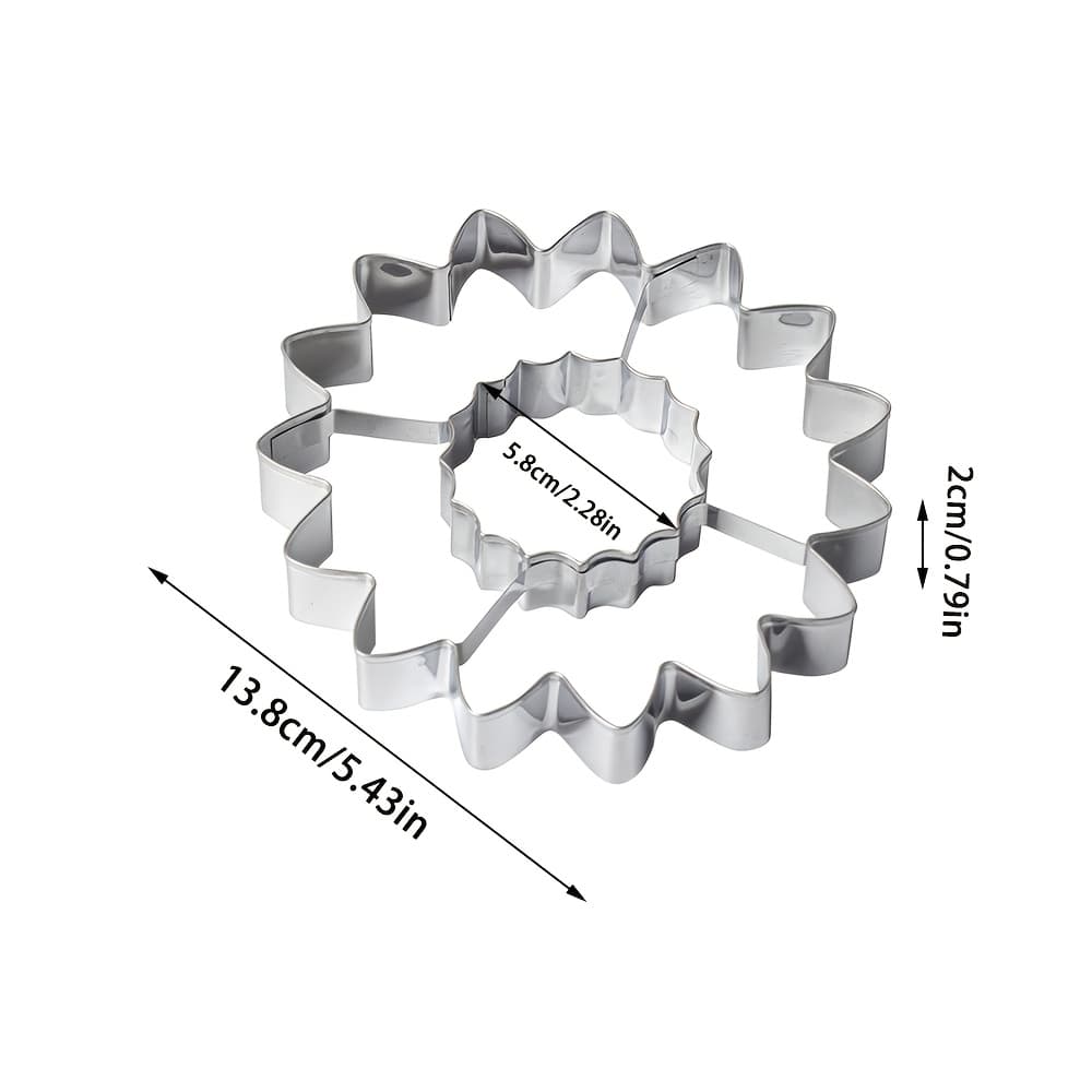 TEMU 1pc Large Sunflower Cookie Cutter | 5.43-inch Stainless Steel Cookie Mold For Baking Biscuits, 430 Stainless Steel