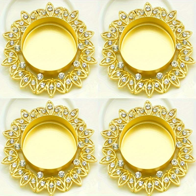 TEMU 4pcs 2pcs 1pc Metal Flower Candlestick