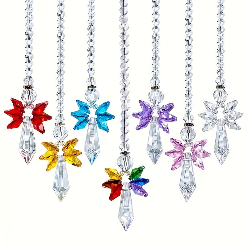 TEMU 7 Catchers, For Window Hanging, Glass Crystal Prism Decorations, For Indoor And Outdoor Home , Wedding Decorations, Hanging Crystal Ornaments