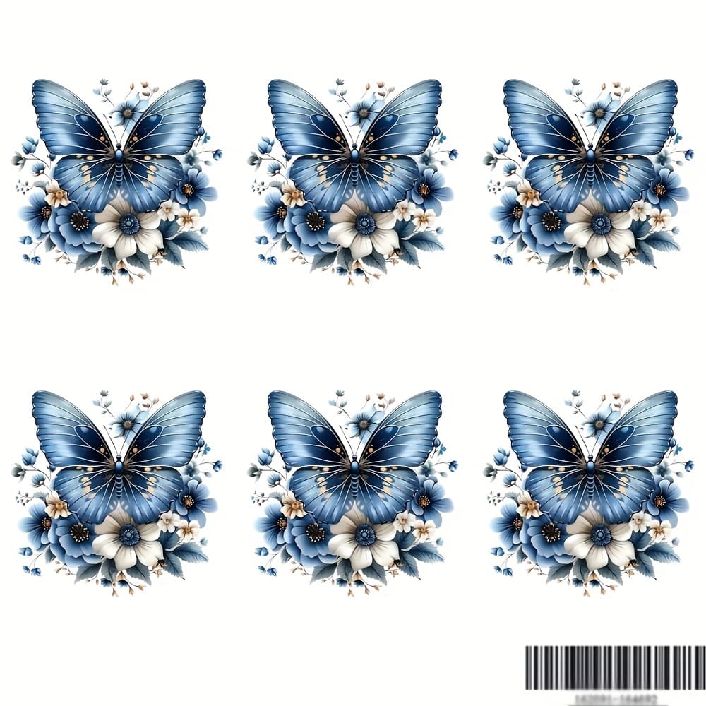 TEMU Set Of 6 And Flower Themed Hot Stamping Stickers For Iron-on Transfers, Perfect For T-shirts. Transfer Stickers Printed On Clothing