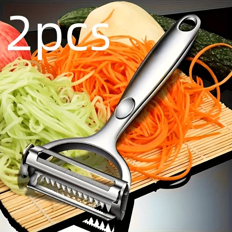 TEMU 2 Sets Of Multifunctional Stainless Steel Fruit And Potato Slicers, Perfect For Dining And Relaxation, Ideal For Manual Kitchens And Restaurants