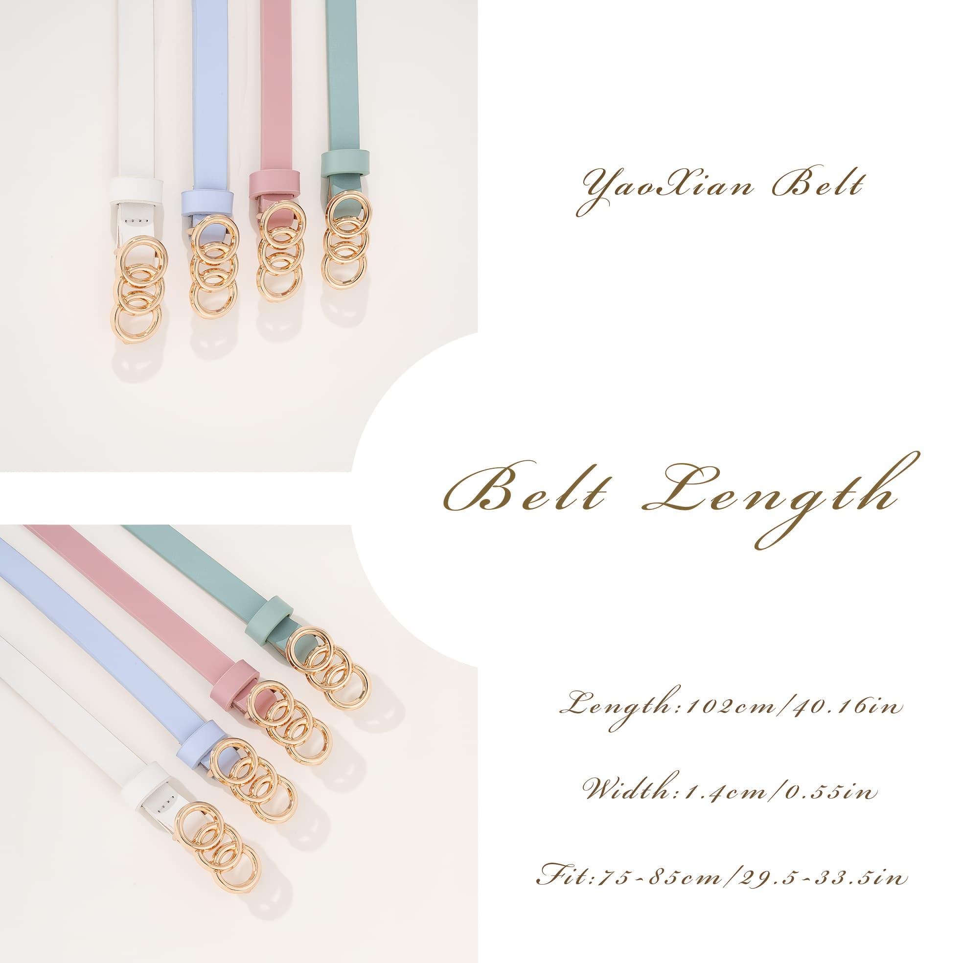 TEMU 4pcs Handmade Luxury Fashionable Women's Belt Suitable For T-shirts/dresses/casual Wear