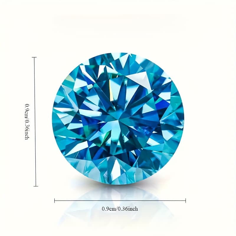 TEMU 1pc Sea-blue Moissanite, A Round Luminous Moissanite With A Gra Certificate, A Loose, And Is Very Suitable For Making Jewelry
