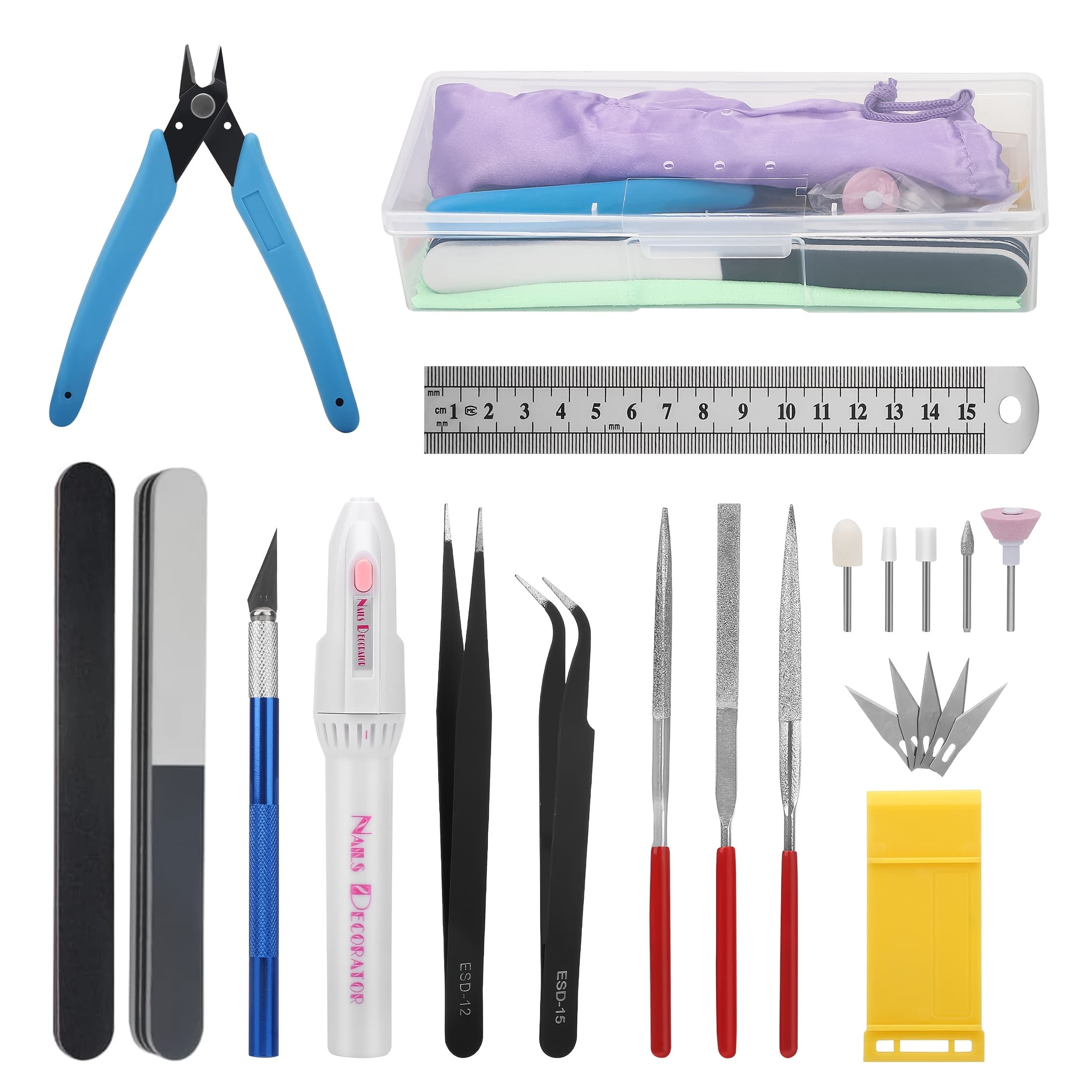 TEMU 15pcs Universal Diy Model Building Kit, Basic Tools For Airplane/robot Assembly, Compact & Durable Basic Miniature Craft Tools For Beginners & Hobbyists