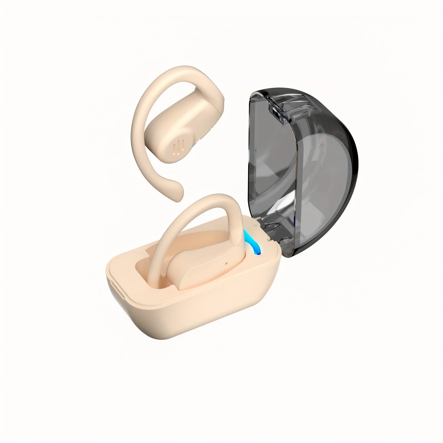 TEMU Wireless Sports Earphones With Ear Hooks And Built-in Microphone, Compact And Portable, Suitable For Sports Running And Gaming Enthusiasts To Use