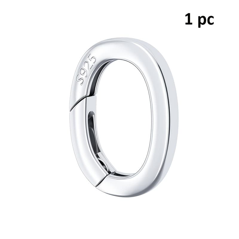 TEMU A Pure 925 Sterling Silver Oval Clasp | Featuring Lobster Clasp And Closure Piece, Enhancement Connector For Necklaces, Spring Ring Shortener, Suitable For Jewelry Making