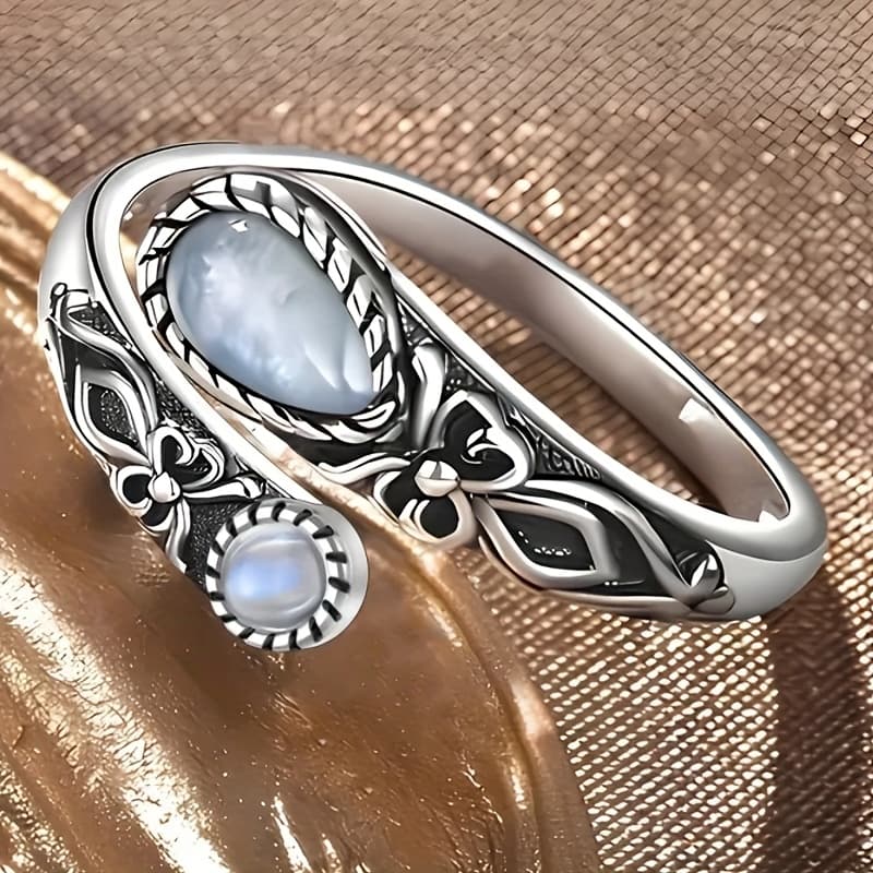 TEMU Bohemian Flower Ring For Women - Adjustable With , Vintage- For & Special Occasions, Vintage Jewelry, Bohemian Style, Accent