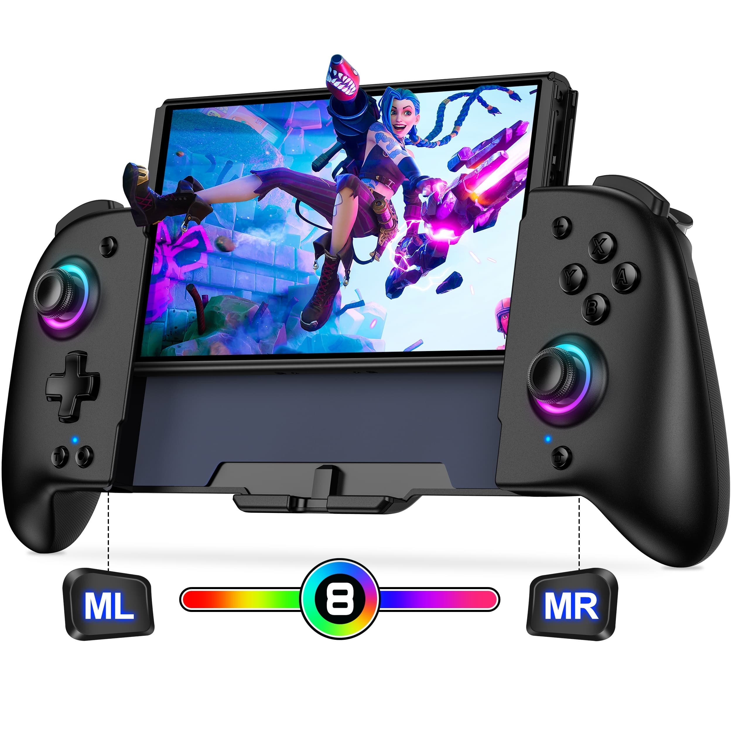 TEMU Suitable For Switch/switch Oled Toggle Controller, Integrated Gamepad Replacement Suitable For Switch Controller With Adjustable Turbo And Rgb Lighting Effects