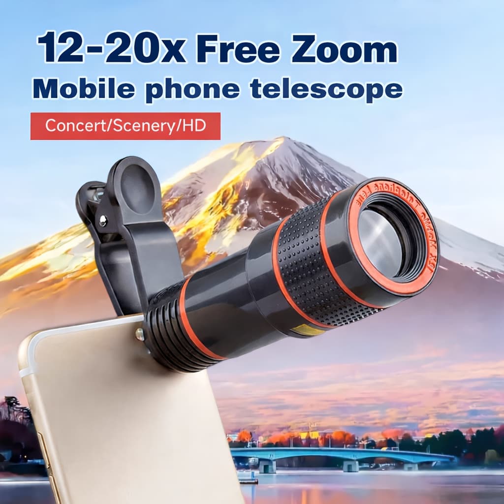 TEMU 12-20x Free Zoom Long Length Lens | With 2025 Technology To Effectively Reduce Glare And For Most Smartphones Ideal For Bird Watching, Concert, Outdoor Photography