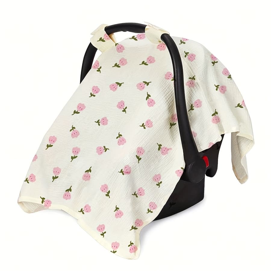 TEMU 1pc Baby Car Seat Sunshade Cover Comfortable And Breathable Suitable For Car, Stroller, Bassinet, Outdoor Travel Sunshade Dust