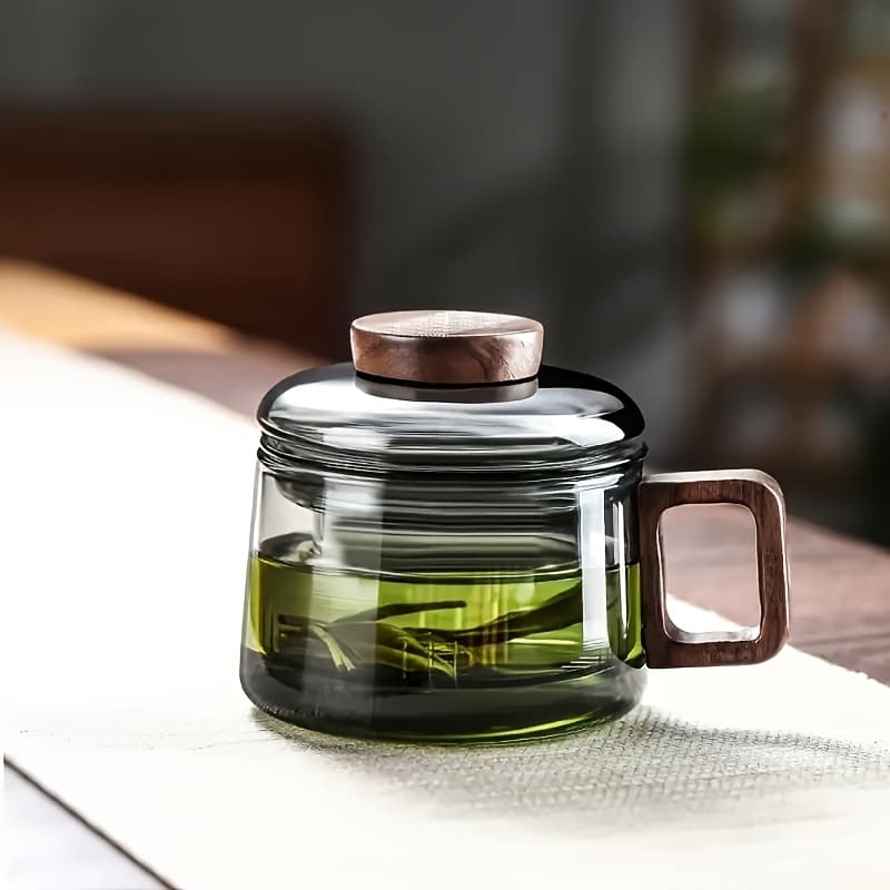 TEMU Christmas 1 X 200ml/6.76 Oz, Multifunctional Glass Tea Mug With - Heat Resistant, Reusable, Suitable For Home And Office Use, Great For Loose Leaf Tea
