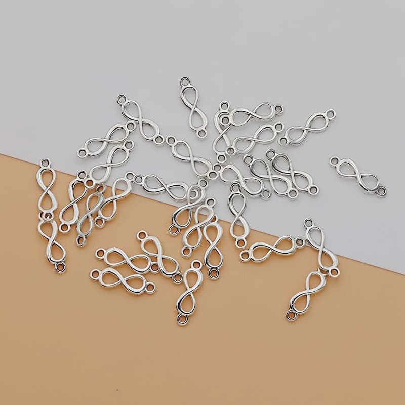 TEMU 30pcs Hollowing Infinite Infinity Charm Alloy Hollow Infinite Ancient Silvery Tibetan Silvery Making Bracelet Diy Earrings Necklace Hollow Infinite Infinity Pendant Handmade