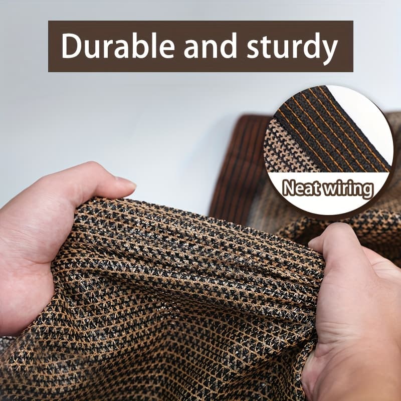 TEMU Outdoor Shade Net - Brown/black, Uv Protection, 91-100% Shading Rate, Durable Sun Shade, Ideal For Travel, Picnics, And Pools - In Multiple Sizes
