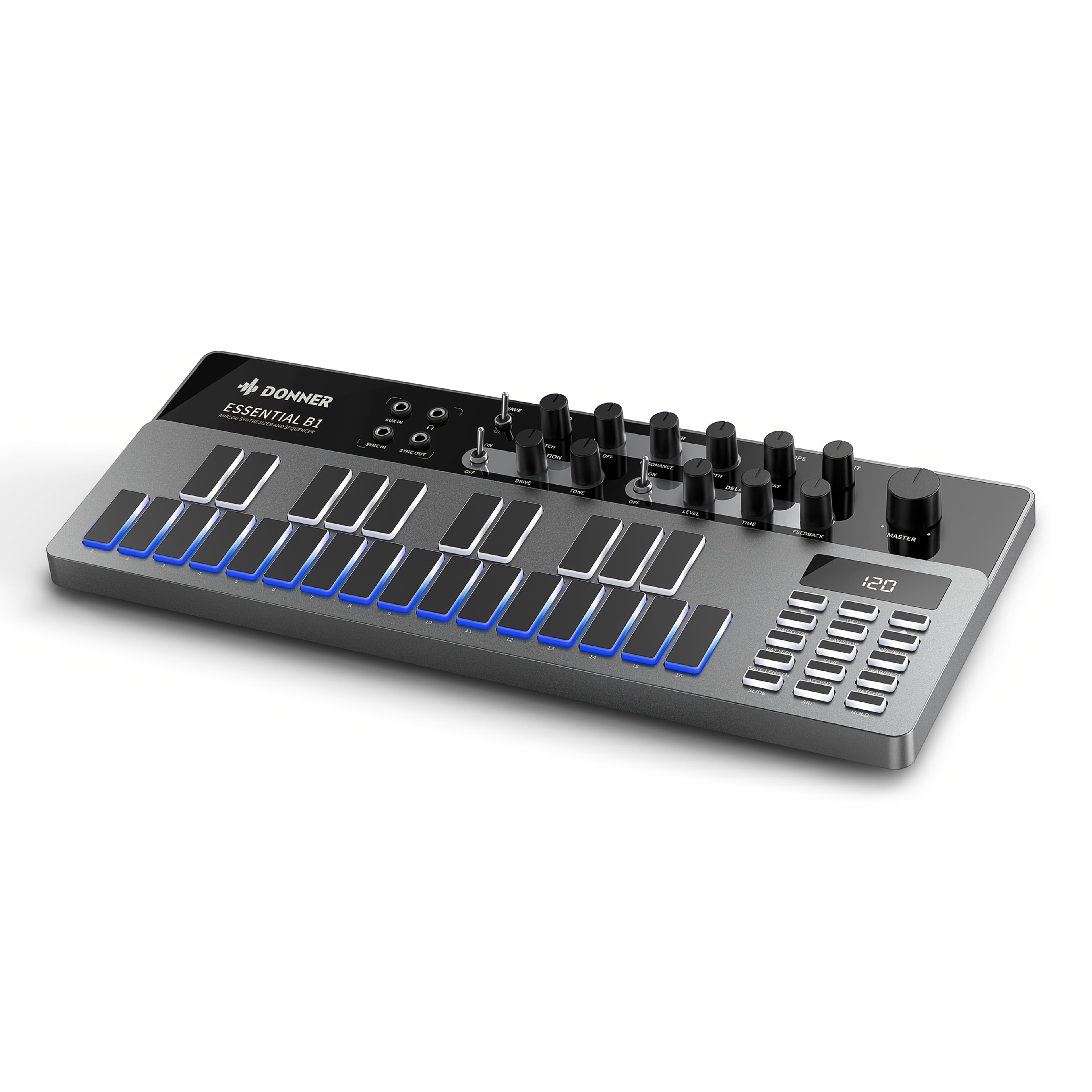 TEMU Donner Keyboard Delay Effects Classic 128 Pattern Memory Acid Sound Midi Pad Tabletop For Beginner Dj Gift 81