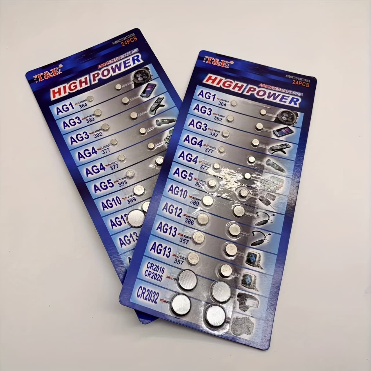 TEMU 48pcs/2 Cards High Button Cell Assorted 1.5v/3v Battery Ag3/lr41 Ag4/lr626 Ag5/lr754 Ag10/lr1130 Ag13/lr44, Ag1 Ag12 Cr2016 Cr2025 Cr2032