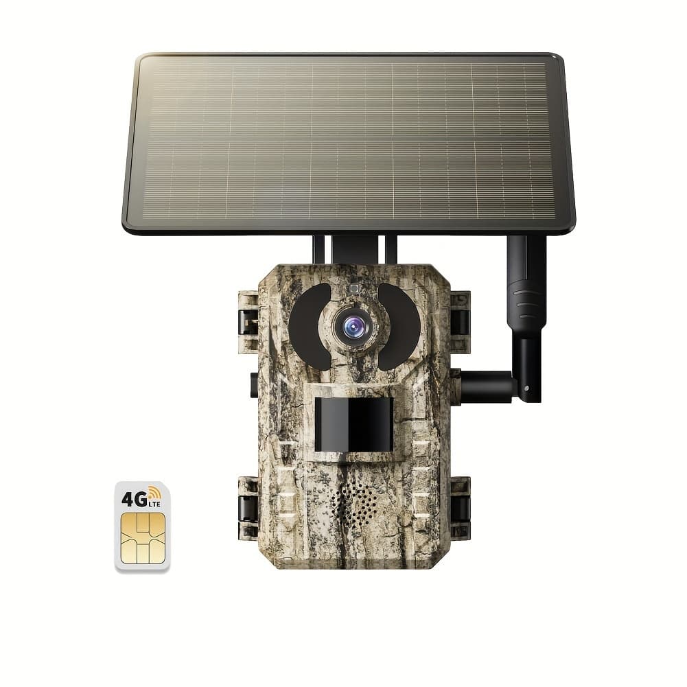 TEMU This Is A 3g/4g Lte Cellular Trail Camera Featuring Ultra-high-definition Live Viewing, A Third-, And Solar Power. It Allows Remote Access And Via Phone, Has Motion Activation With 0.2-second