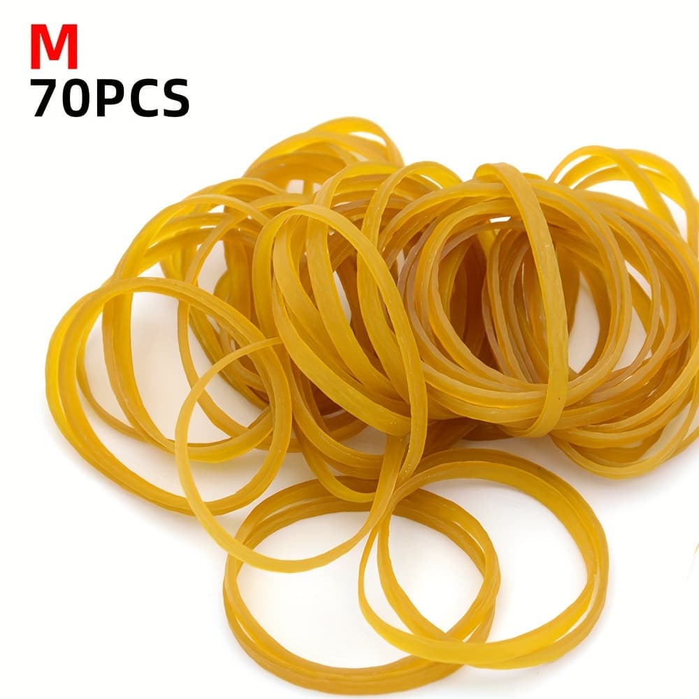 TEMU 70pcs Of High-quality Stretchable Strong Yellow Rubber Bands