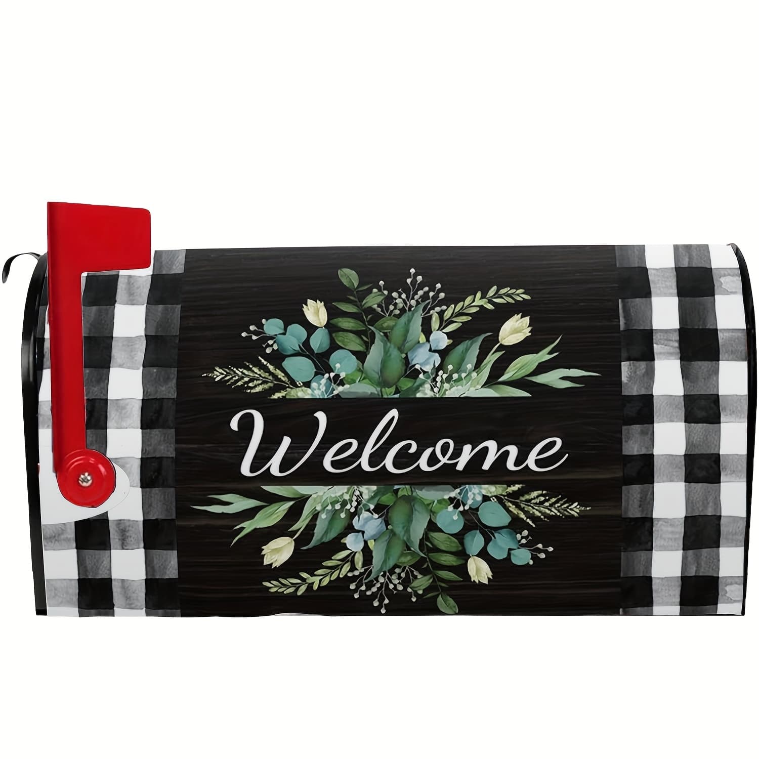 TEMU Floral Magnetic Mailbox Cover - Outdoor Decorative Accessory