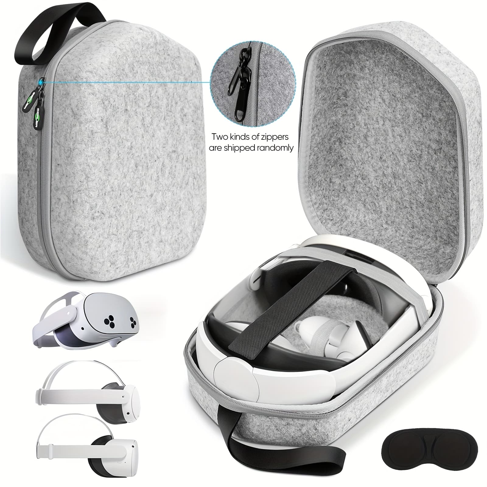 TEMU Sarlar Hard Travel Bag, Textile, Lightweight And Portable, Compatible With //oculus Quest 2/quest 3/3s And Accessories