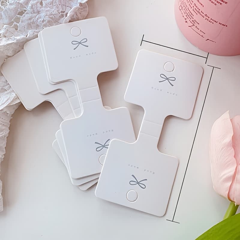 TEMU 50pcs Of 5.4cm X 12cm Jewelry Display Card Holders, For Storing And Showcasing Necklaces, Bracelets, Earrings, And Hairbands. Business Supplies - Jewelry Making Display And Packaging Accessories
