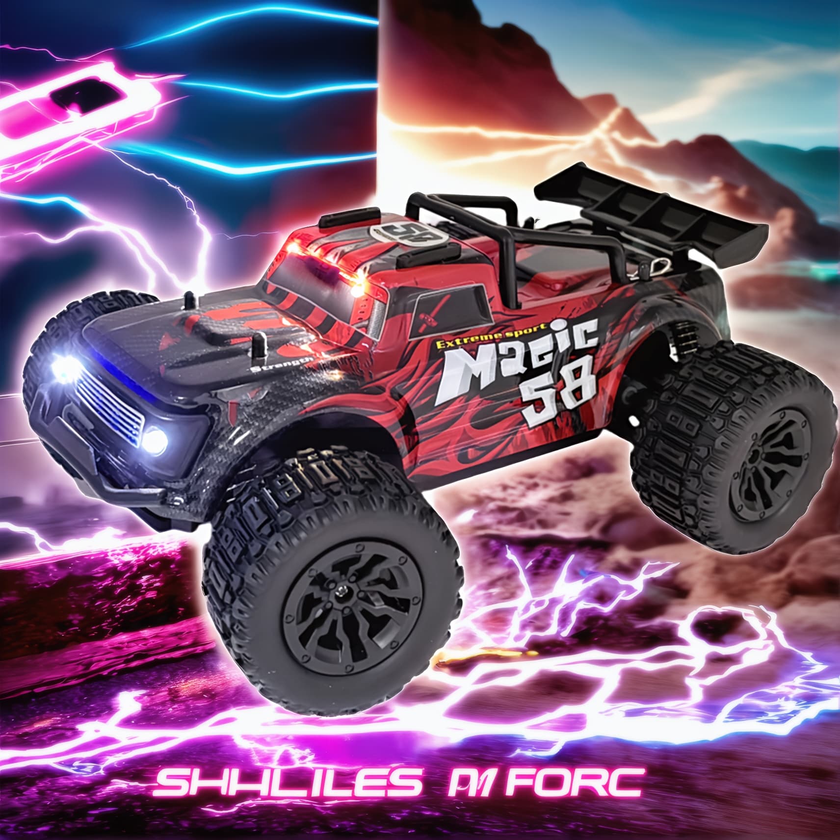TEMU Popular And Adult Remote -road Vehicles, Alloy Blue And Red Remote Control Toy Cars, Led Headlights, Outdoor And Indoor Toys, Christmas And Birthday Gifts