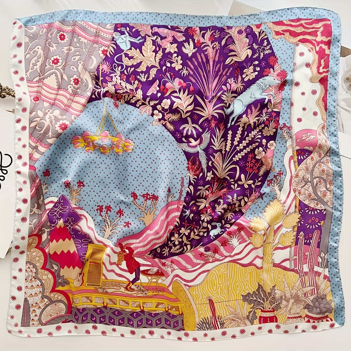 TEMU Colorful Pattern Printed Scarf, Women' Scarf 26.77 Inches