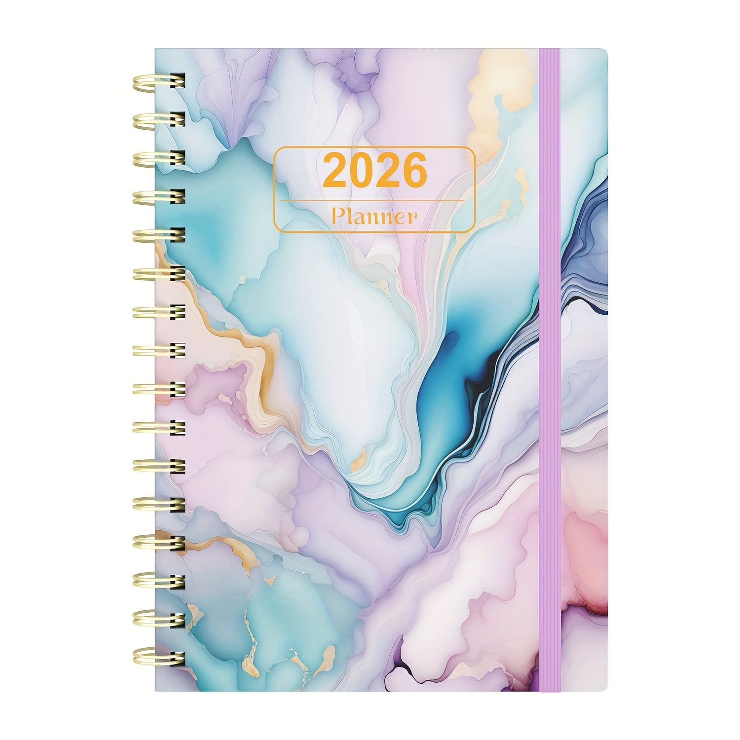 TEMU 1pc 2026 Planner Weekly And Monthly A5 With Monthly Tabs, Yearly To December 2026, Hardcover, Elastic Closure, Twin-wire Biding, Pockets
