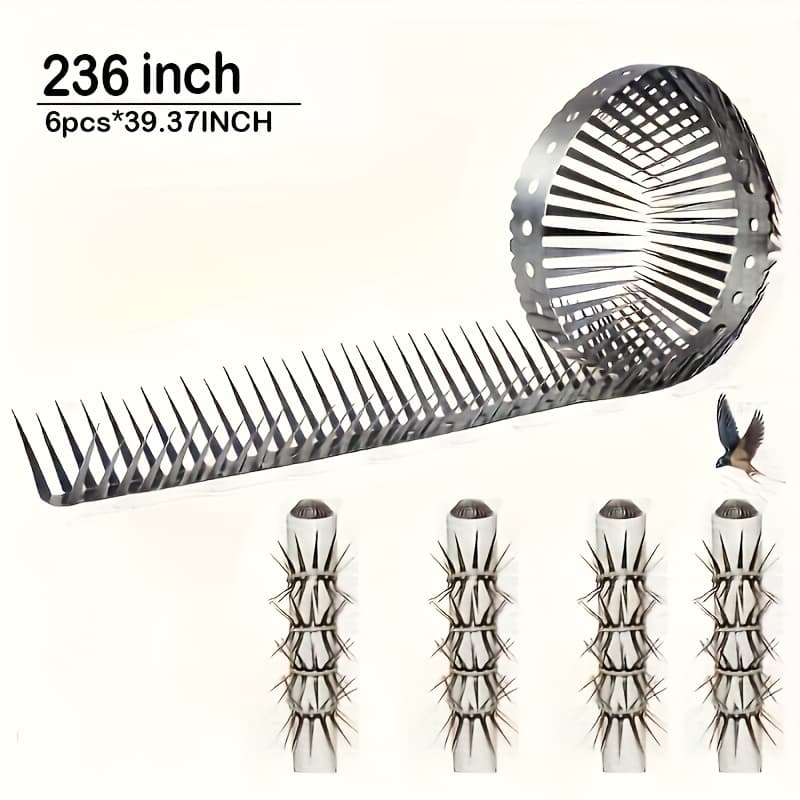 TEMU 78.7/157/236 Inch Bird Spikes For Outdoor Use, Bird Deterrents For Exterior Areas, Devices To Prevent Birds, Squirrels, Raccoons, , And Cats From , Squirrel Baffle