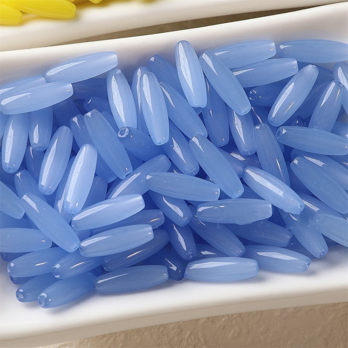 TEMU 37pcs 4x12mm Glass Beads, Suitable For Diy Special Shuttle/rice Beads, Handmade, Used For Bracelet And Necklace Weaving, Glass Bead Material (37 Beads)