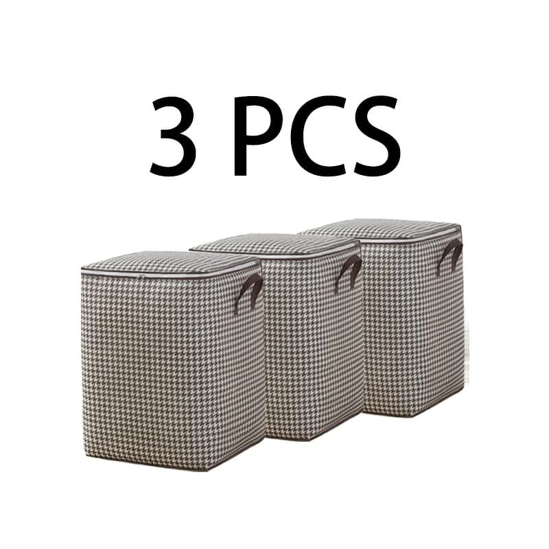TEMU 1pc - 160l (42.27 Gallons) / 3pcs - 180l (47.55 Gallons) Thickened Storage Box, Dustproof And, Handheld Double Zipper Storage Bag, Suitable For Home Bedroom, School, Moving, Travel