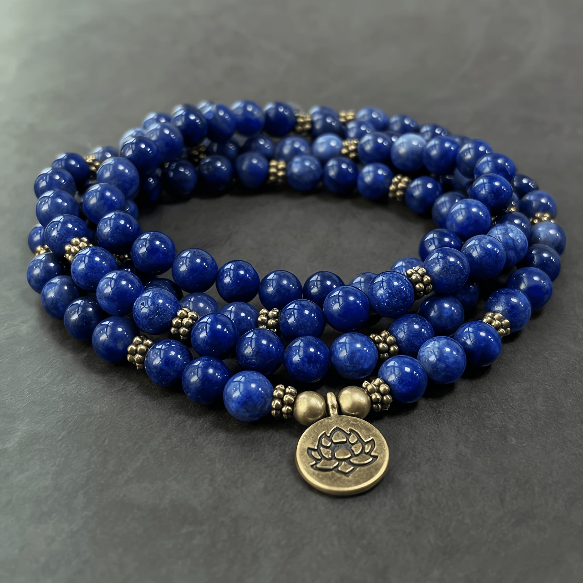 TEMU Lapis Wrap Bracelet Made With 108 Natural Lapis Beads, A Bracelet Symbolizing And Wisdom, Stylish Vintage Bohemian Jewelry, A Versatile Gift That As A Bracelet Or Necklace