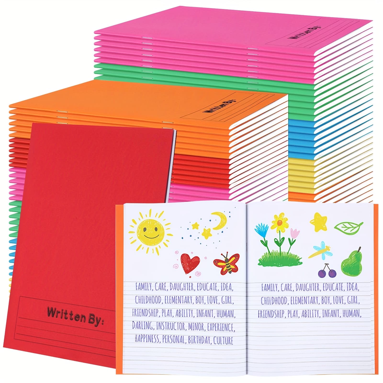 TEMU 48pcs Composition Notebook 9 3/4 X 7 1/2 Inch Journal Blank Writing Book To Write Stories Draw And Write Journal 60 Page Notebook Supplies (colorful)