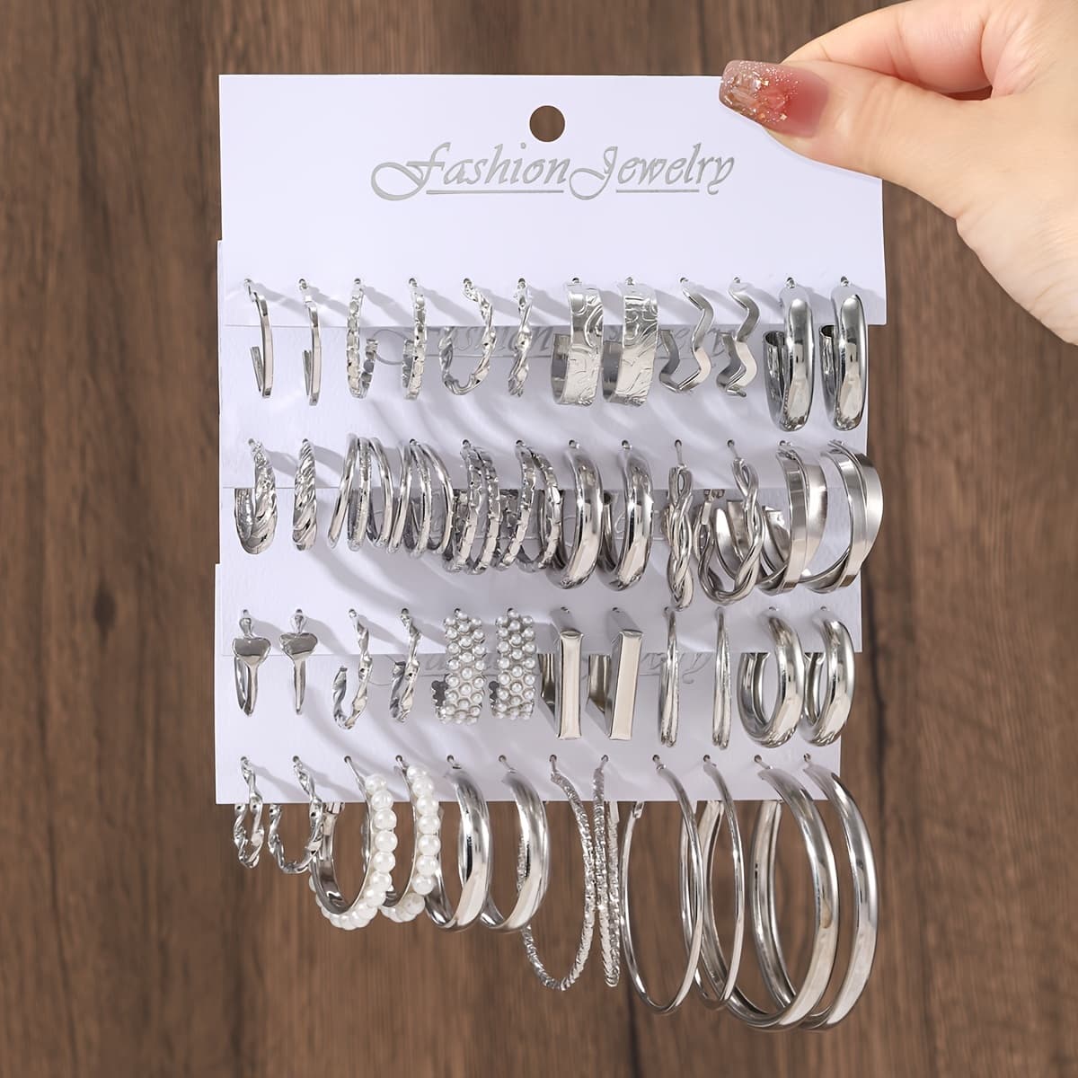 TEMU 48pcs (48 Hoops) Women' Earrings - -coated , Elegant Minimalist Layering Earrings Suitable For Daily Wear & Parties, Neutral-tone Hoops ( Plating For Durability)