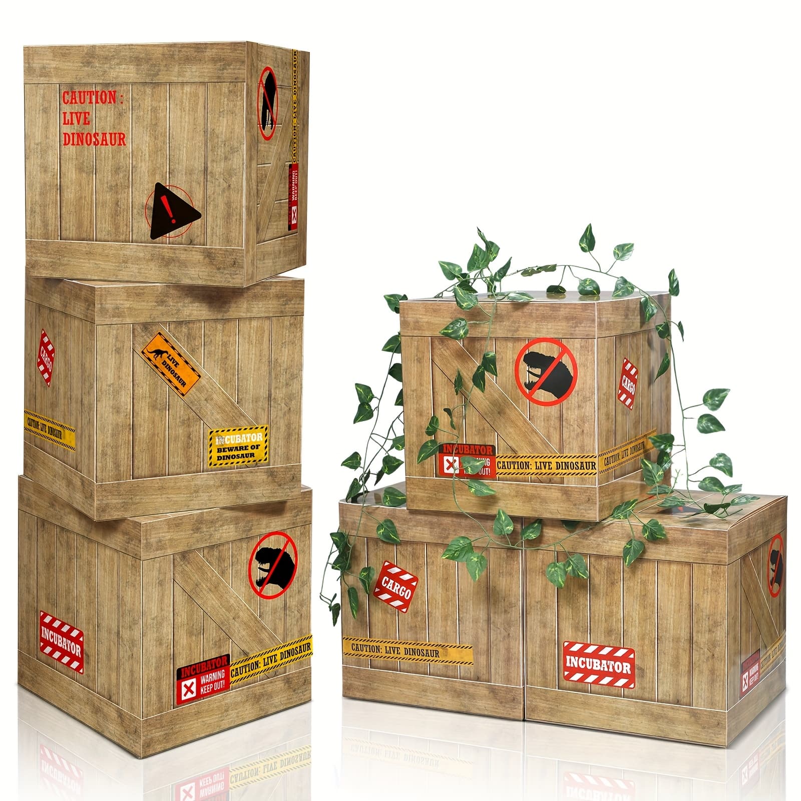 TEMU 6pcs Dinosaur Party Decorations 12 X 12 X 12 Inch Dinosaur Theme Boxes Dinosaur Party Decor Boxes Dinosaur Table Centerpieces For Dinosaur Birthday Party Supplies Baby Shower Decorations