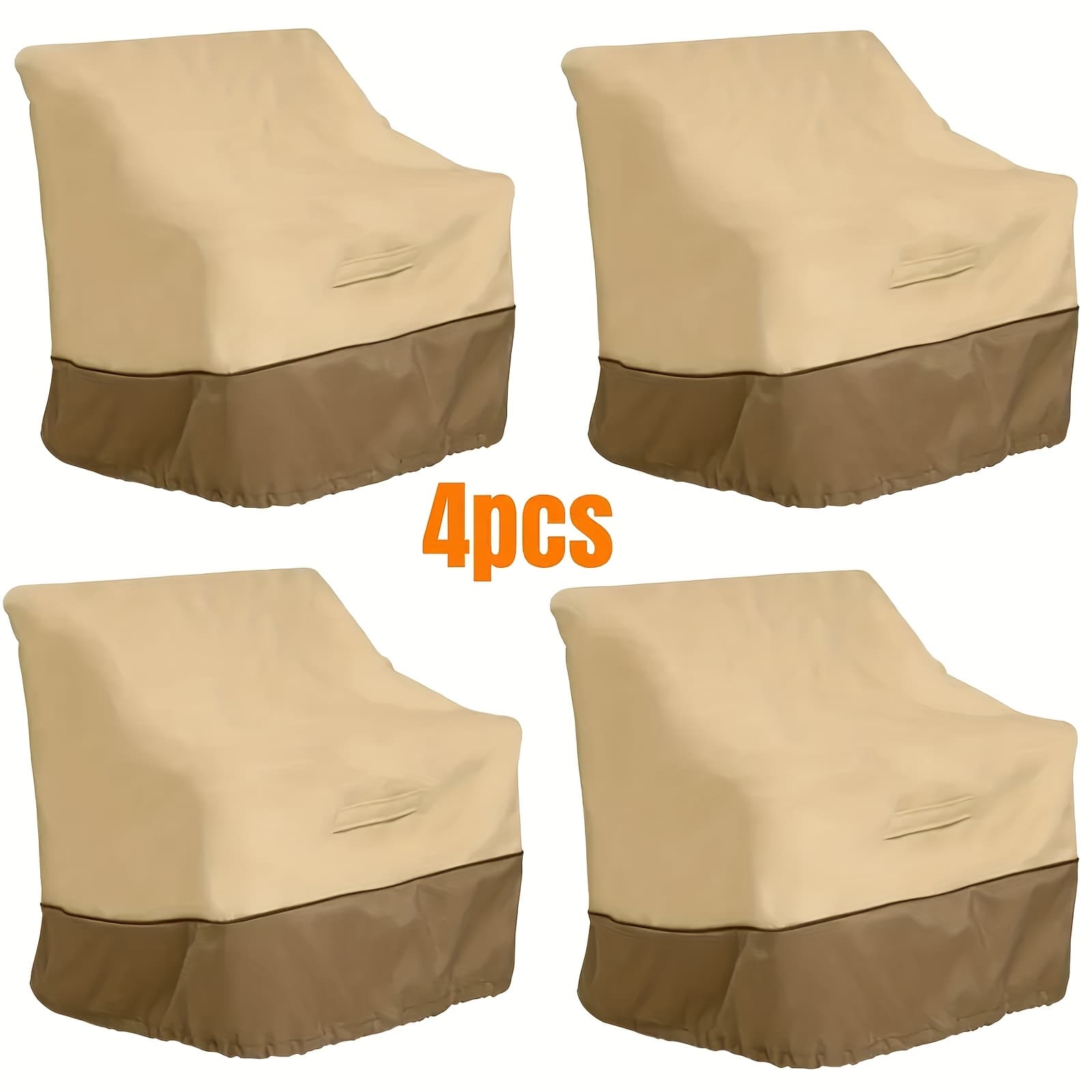 TEMU Set Of 4 Durable Made From Oxford Fabric With A Pvc Coating, Outdoor Furniture In All Weather , Perfect For Gardens And