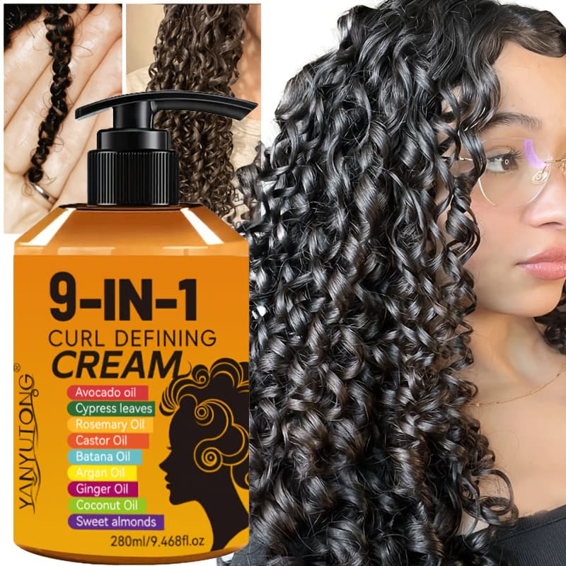TEMU Enhance Your Hair Care Routine With 9-in-1 Moroccan Argan Oil Cream, 280ml Per Bottle - It Provides , Hold, And Hydration