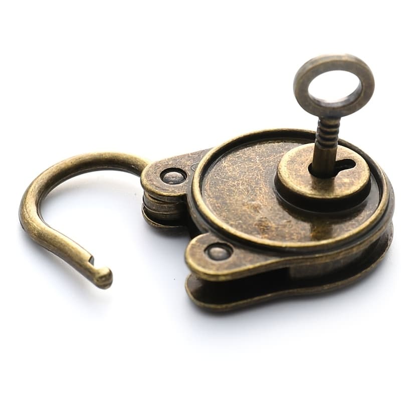 TEMU Vintage Padlock Old Notebook Luggage Antique Bronze Plated Padlock