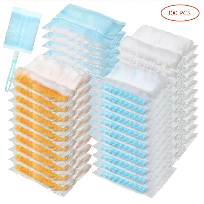 TEMU 300pcs Disposable Duster Refills Bulk Heavy Duty 180 Degree Multi Surface Replacement Dusting Cloths For Cleaning Ceiling Fan With Microfibers Unscented