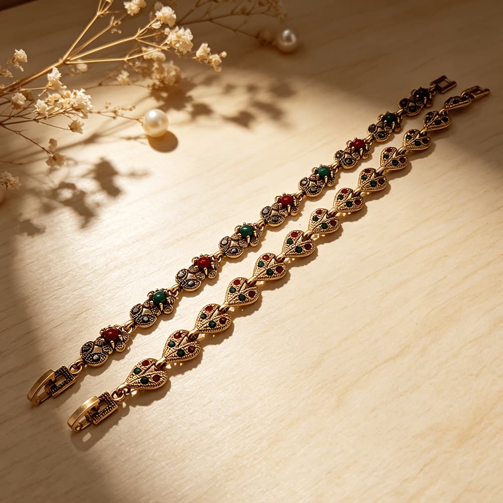 TEMU 1set Fashion Bohemian Style Inlaid Multicolor Synthetic Synthetic Synthetic Zircon​​ Teenager's Bracelet, Suitable For Party Gathering Beach Travel Mom Accessory Gift, For Teenager, For Teenager