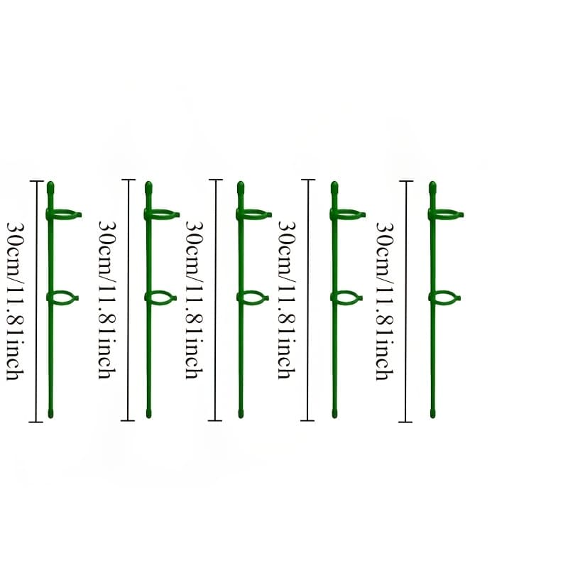 TEMU 5/7pcs Adjustable Plant Climbing Support Stand - Green Garden Stake With 10/14 Fixing Clips, Anti-lodging Pillar For Indoor Potted Plants & Outdoor Vines, Essential Flower Stem Helper