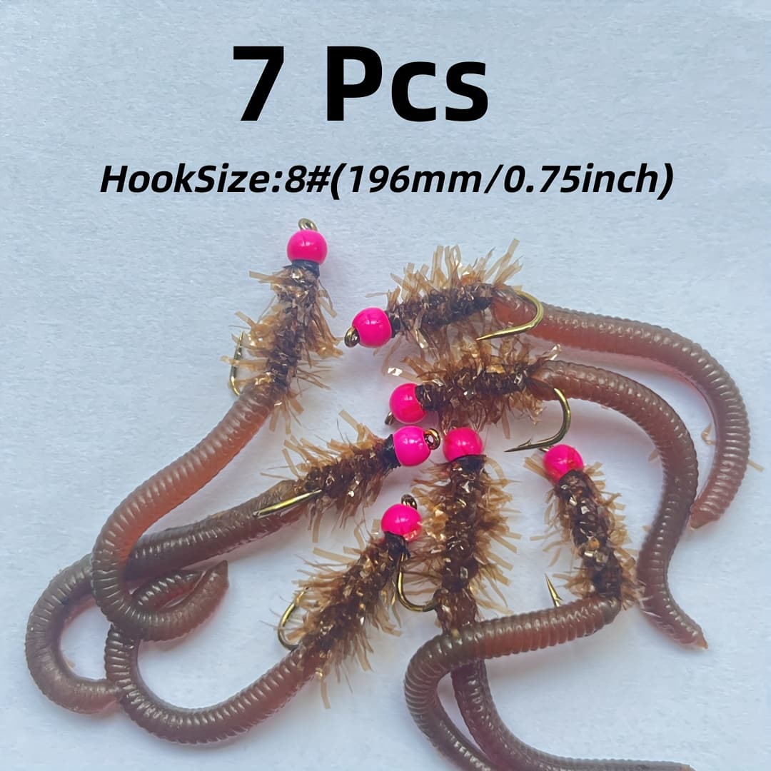 TEMU 7pcs Flies | Uv Bead Head Fake Tail Flies For Trout, Steelhead, , Carp, Panfish And Other