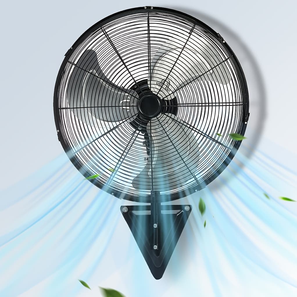 TEMU 20-inch Wall Mount Fan, 120 Degree Oscillating, 3-speed 7000 Cfm, High Velocity Cooling For Home And Commercial Use, Etl , Quiet Less Than 55db, Black