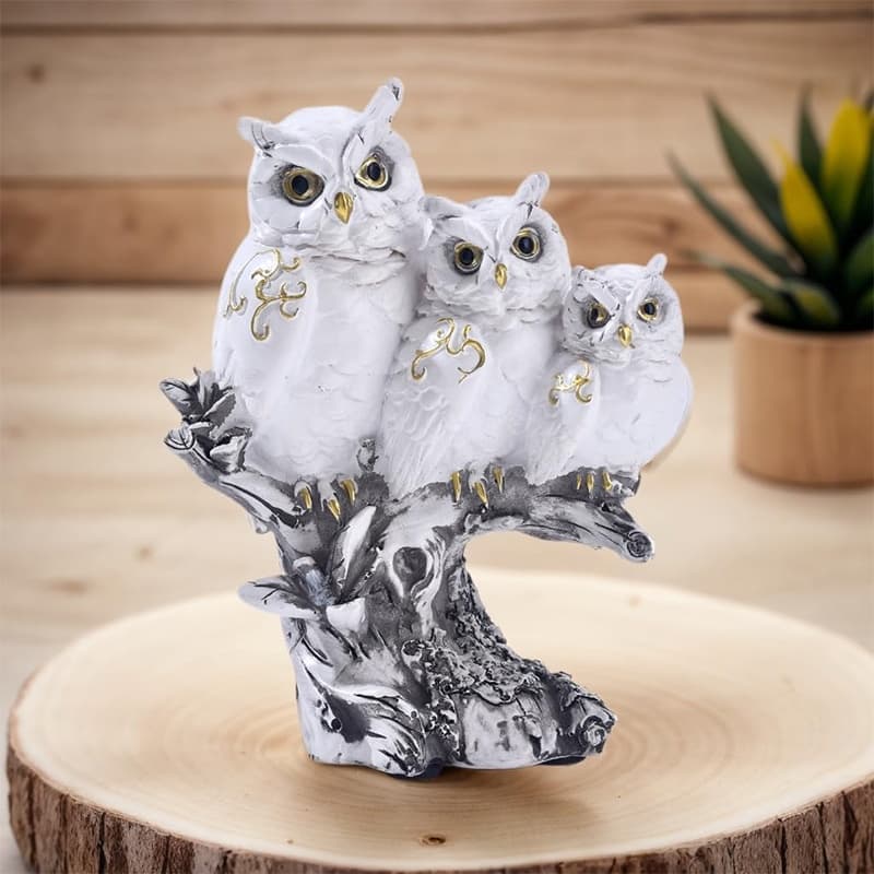 TEMU 1pc Realistic Design On Branch Figurine Vintage Resin Statue Sculptures Indoor Table Shelf Accents Home Decor Office (white)