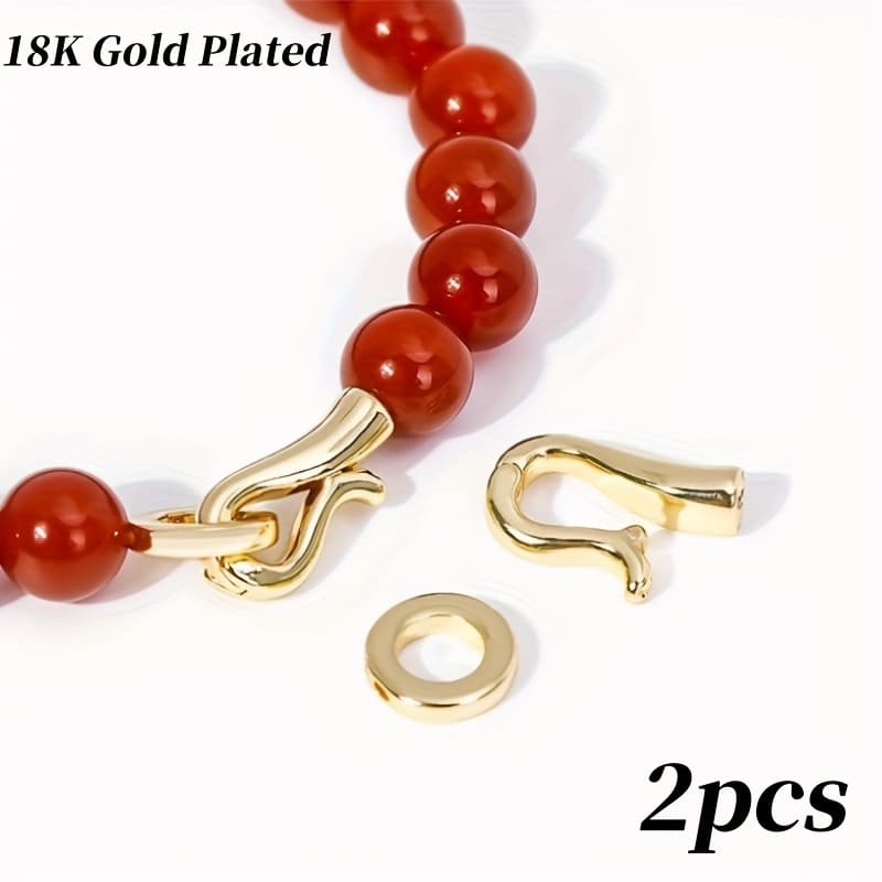 TEMU 2pcs 18k Gold-plated Pearl Connector, Bead End Fastener Bracelet Jewelry Making Additions Jewelry Making Connection