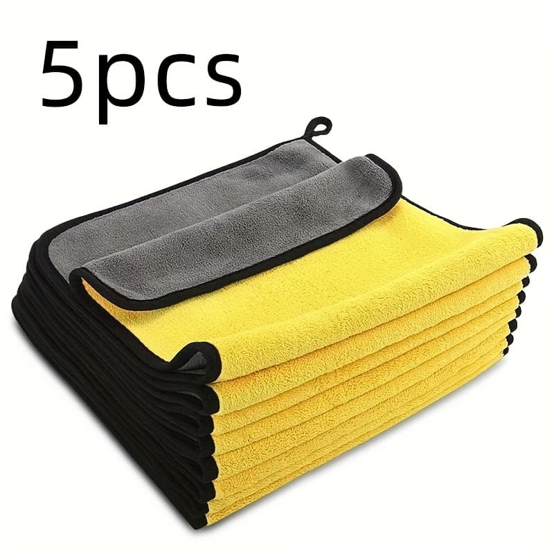 TEMU 3/5/10pcs Microfiber Cleaning Cloths - Ultra Absorbent, Car Detailing Towels, Quick-dry Dish Drying & Kitchen Rags, For , Household Cleaning