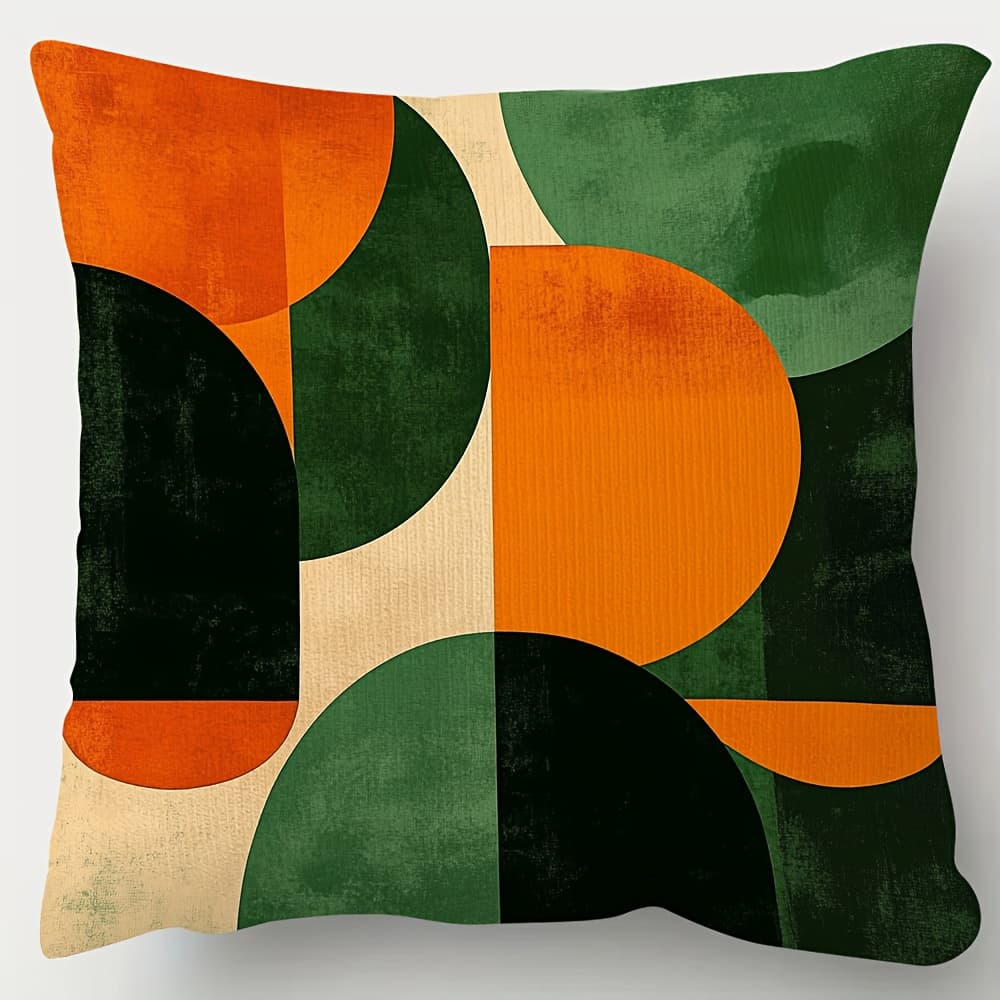 TEMU 1pc Retro Geometric Pillow Cover, Designed , , Suitable For Sofa/bedroom/office Decoration. With Design And Geometric Patterns, Machine Washed Without A Pillow Core 17.7 X 17.7 Inches