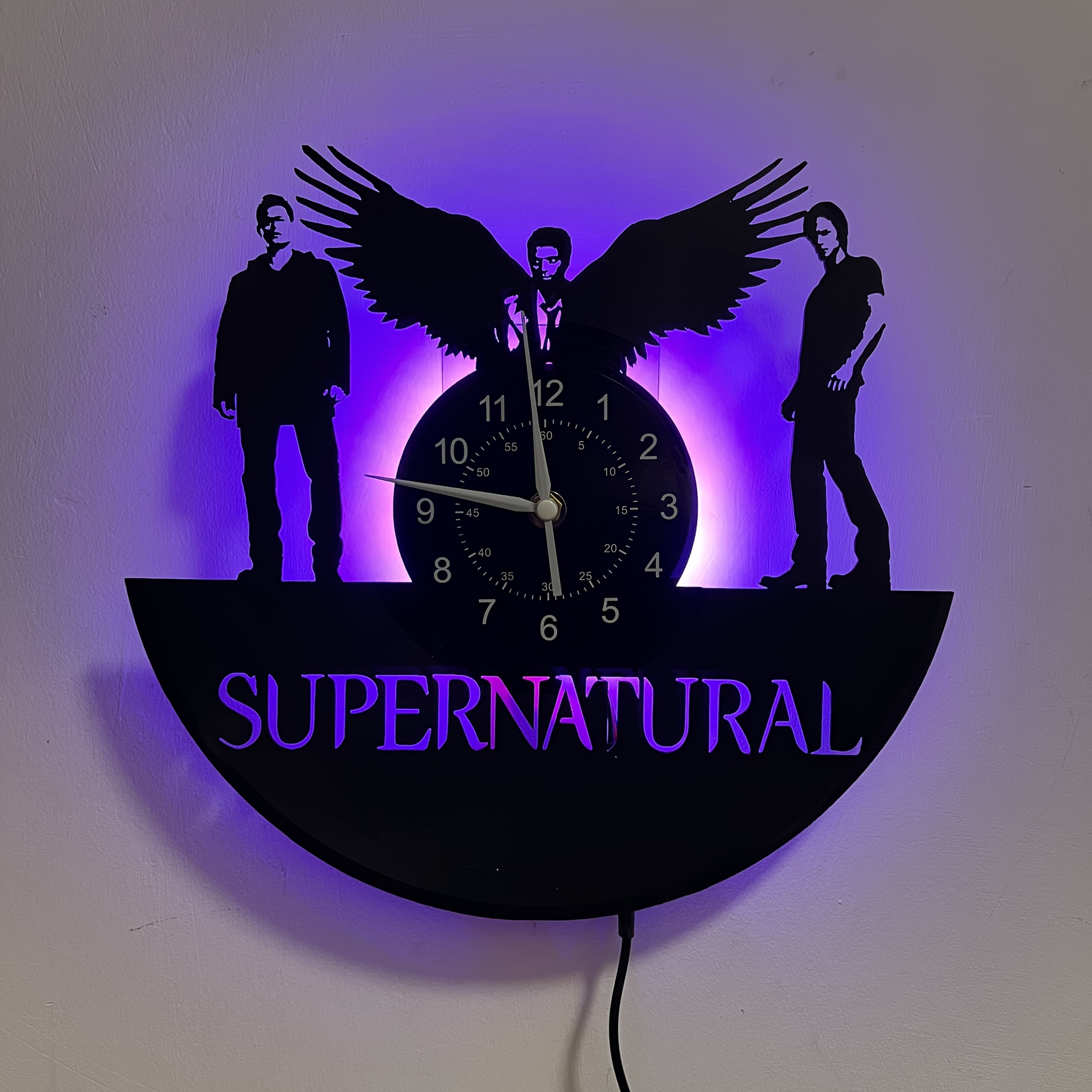TEMU Led Light Vinyl Wall Clock, Home Decor, Presents, Business, Hotel Decor, Classroom, Lecture , Holiday Gifts, Birthday, Easter, New Year Presents, Christmas Decor, Artistic Wall Clock
