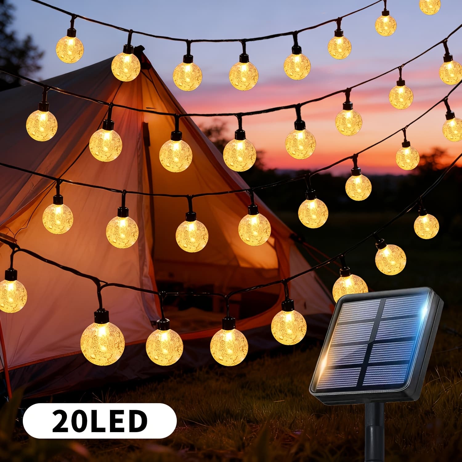 TEMU Solar Garden Lights, /100 Led String Lights With 12 , Light Sensor Auto , Fairy Lights For Yard Garden Patio Fence Railing Bush Wedding Holiday Decor